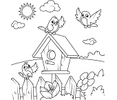 Dibujos de Pájaros y Su Casa