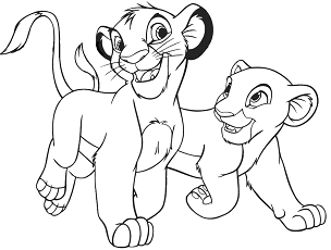 Dibujos de Simba y Kiara