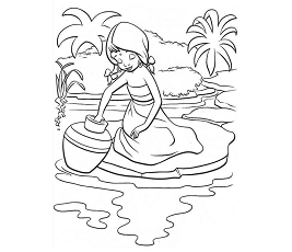 Dibujos de Shanti Tomando Agua