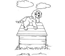 Dibujos de Cachorro En Su Casa