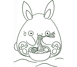 Dibujos de Kawaii Conejo Comiendo