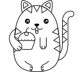 Dibujos de Gato Gordo Kawaii