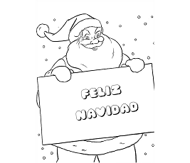 Dibujos de Santa Con Feliz Navidad