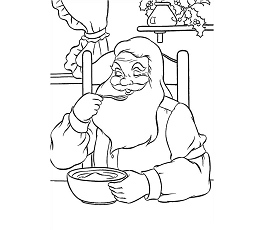 Dibujos de Santa Comiendo