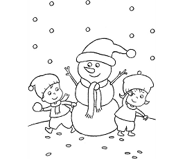 Dibujos de Niños y Muñeco de Nieve