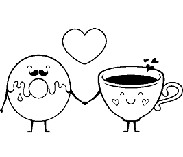 Dibujos de Amor Entra Rosquilla y Café