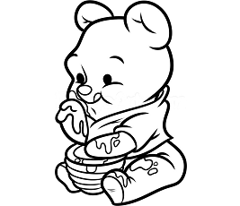 Dibujos de Pooh Comiendo Miel