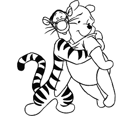 Dibujos de Tigger Abrazando a Pooh