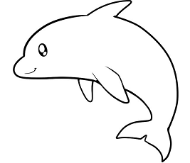 Dibujos de Colorear Fáciles Delfín