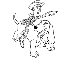Dibujos de Woody Montando Perro