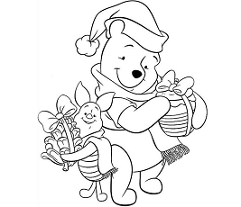 Dibujos de Pooh y Piglet Navidad