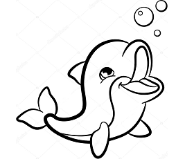 Dibujos de Kawaii Delfín Feliz
