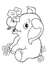 Dibujos de Elefante con Flor