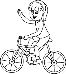 Dibujos de Niña Montando Una Bicicleta