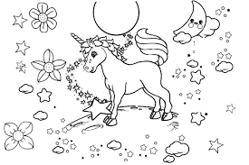 Dibujos de Unicornio en La Luna