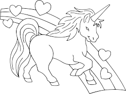 Dibujos de Unicornio con Corazón y Arcoiris