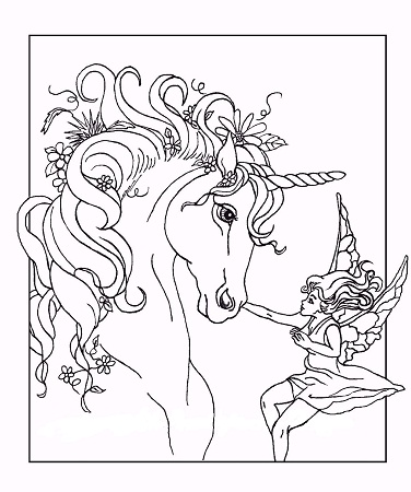 Dibujos de Unicornio con Hada