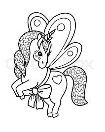 Dibujos de Unicornio con Alas de Mariposa