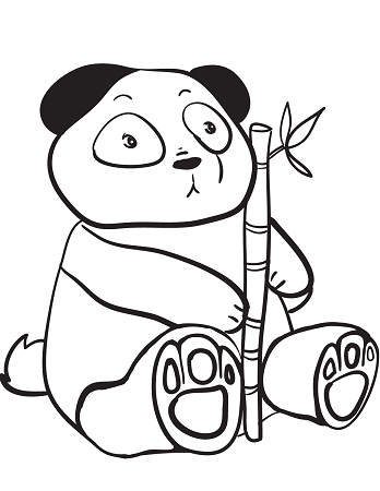 Dibujos de Oso Panda con Bambú