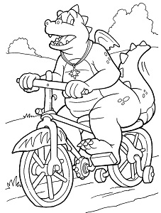 Dibujos de Un Dragón Montar en Bicicleta