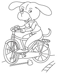 Dibujos de Perro Montando Bicicleta