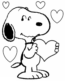 Dibujos de Snoopy con Corazones