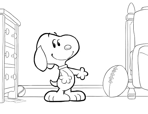 Dibujos de Snoopy Jugando Balón de Fútbol