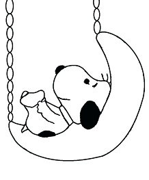Dibujos de Snoopy Durmiendo en Hamaca