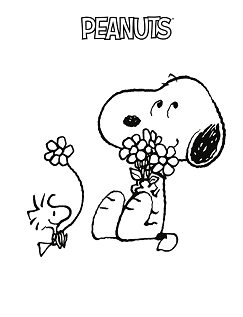 Dibujos de Snoopy con Flores
