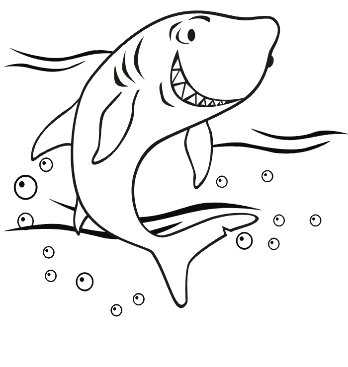 Dibujos de Tiburón Divertido