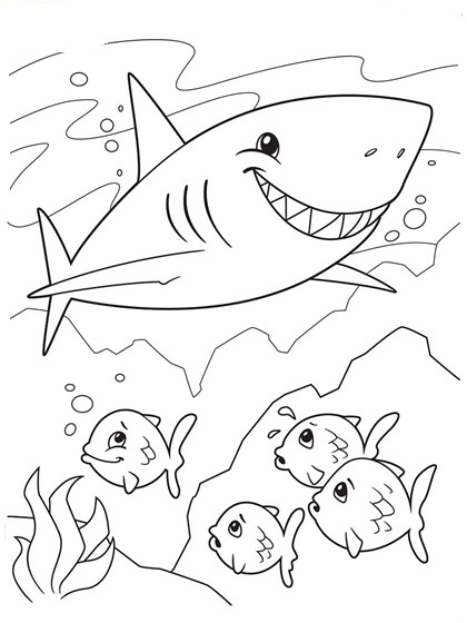 Dibujos de Tiburón Sonriendo