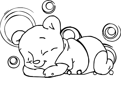 Dibujos de Bebé Pooh Durmiendo