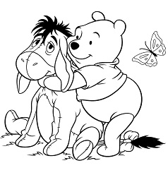 Dibujos de Pooh Abrazando Eeyore
