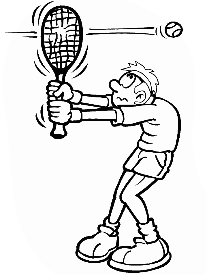 Dibujos de La Pelota Golpea la Raqueta de Tenis