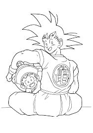 Dibujos de Feliz Goku y Gohan