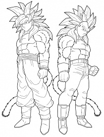 Dibujos de Saiyan 4 Goku y Vegeta