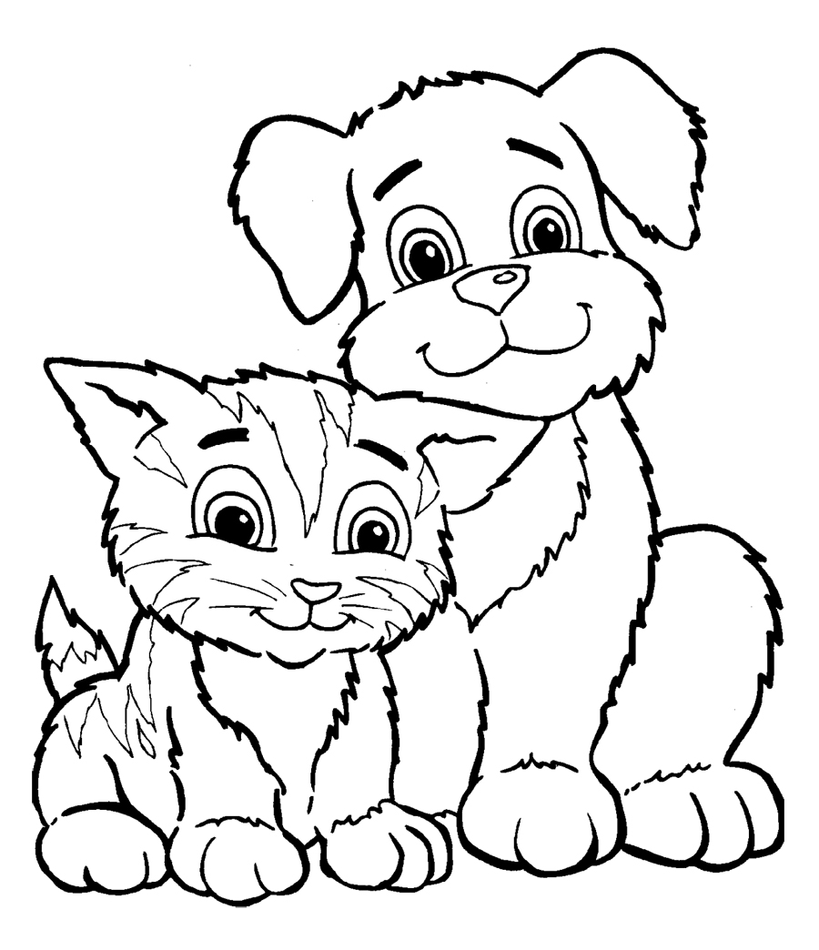Dibujos de Lindo Perro y Gato