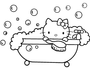 Dibujos de Hello Kitty en Baño