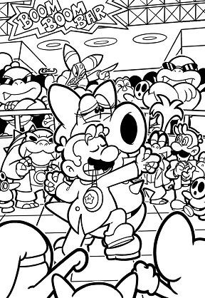 Dibujos de Mario en la Pista de Baile