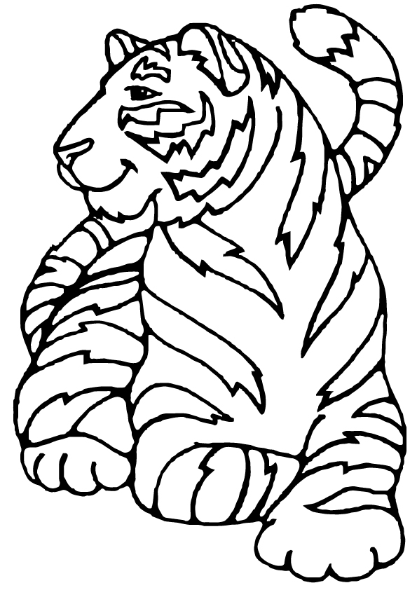 Click to see printable version of Hermoso Tigre de Amur Coloring page