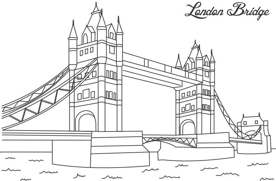 Click to see printable version of Puente de Londres Coloring page