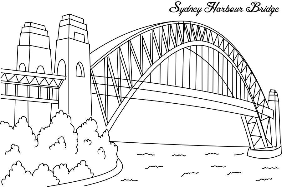 Click to see printable version of Sydney Harbour Puente Coloring page