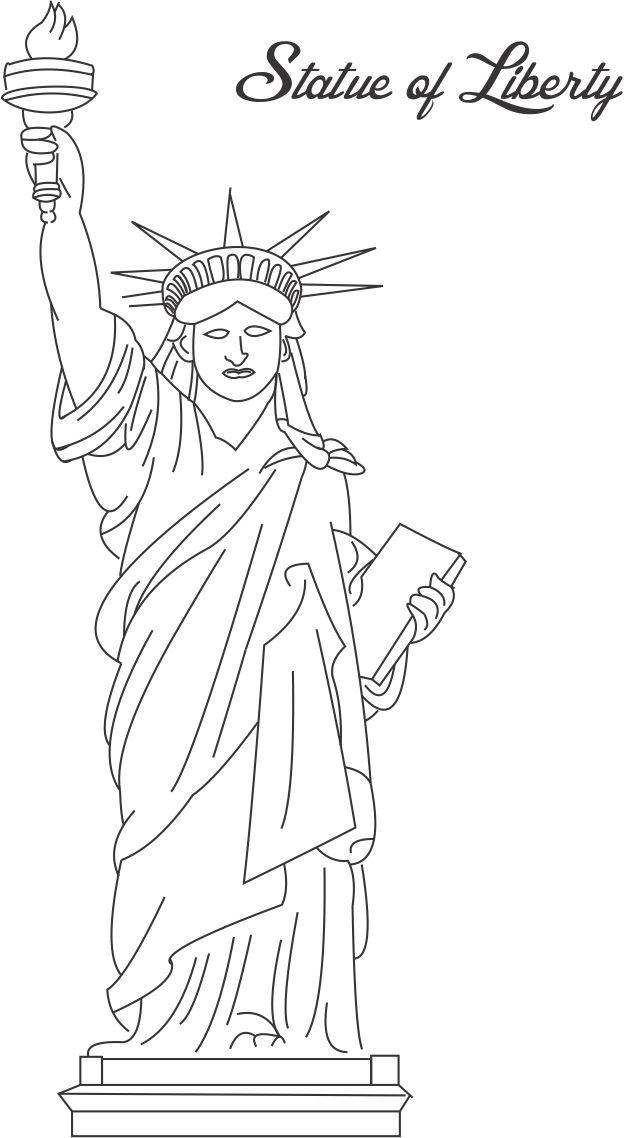 Click to see printable version of Estatua de la Libertad Coloring page