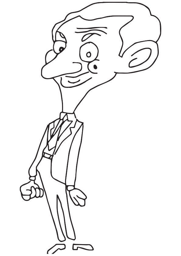 Click to see printable version of Gracioso Mr. Bean Coloring page
