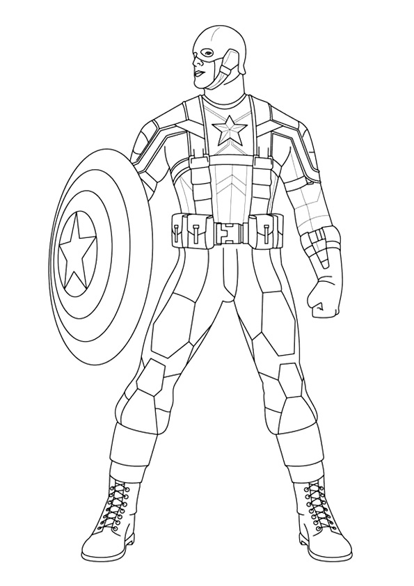 Dibujos De Atrevido Capitán América Para Colorear Pintar E Imprimir