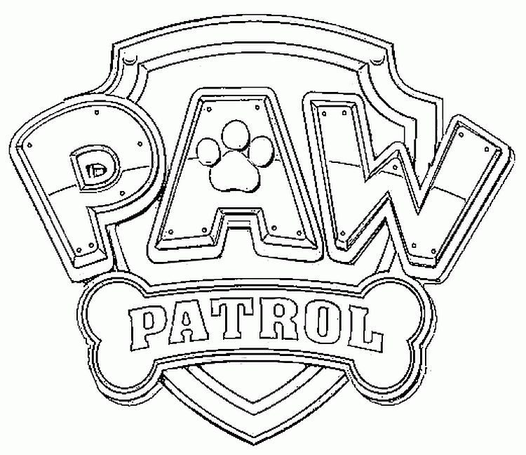 Click to see printable version of Logotipo de Paw Patrulla Coloring page