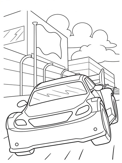 Click to see printable version of Nascar Coloring page