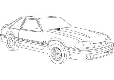 Click to see printable version of El Ford Mustang Coloring page