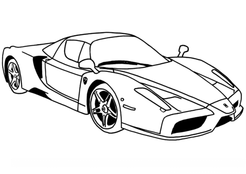 Click to see printable version of Ferrari Enzo Coloring page