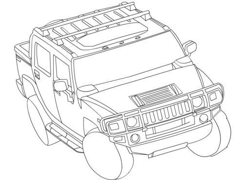Click to see printable version of El Hummer H3 Coloring page